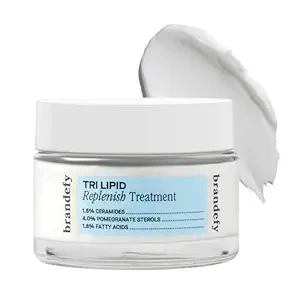 Brandefy Tri Lipid Replenish Treatment - 1.5% Ceramides, 4.0% Sterols, 1.8% Fatty Acids - Peptide Moisturizer, Hydrating Face Cream, Made in the USA (1.6 Oz)